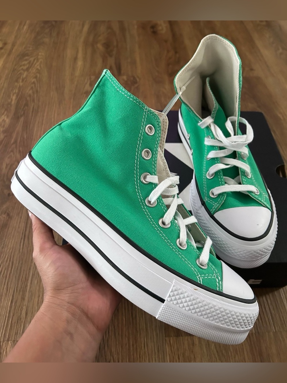 CONVERSE CTAS lift platform green lace up shoes sneakers women’s 7.5 new
